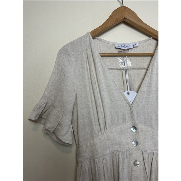 Cream Button-Down Dress - Picture 3 of 6